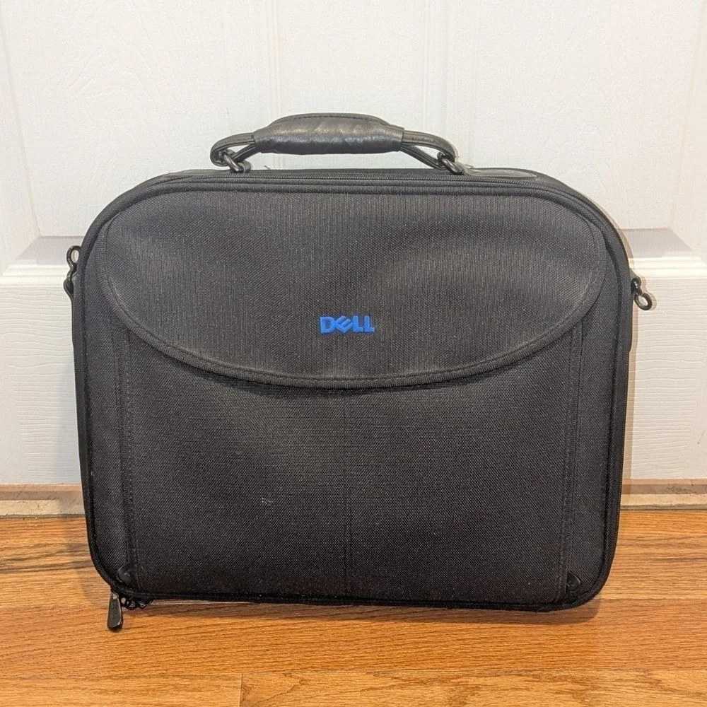 Dell Black Padded Laptop Briefcase Carrying Case 13 x 16.5 Computer Bag